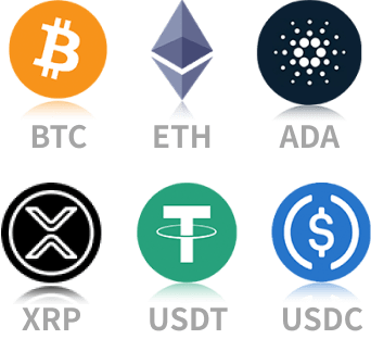 BTC ETH ADA XRP USDT USDC